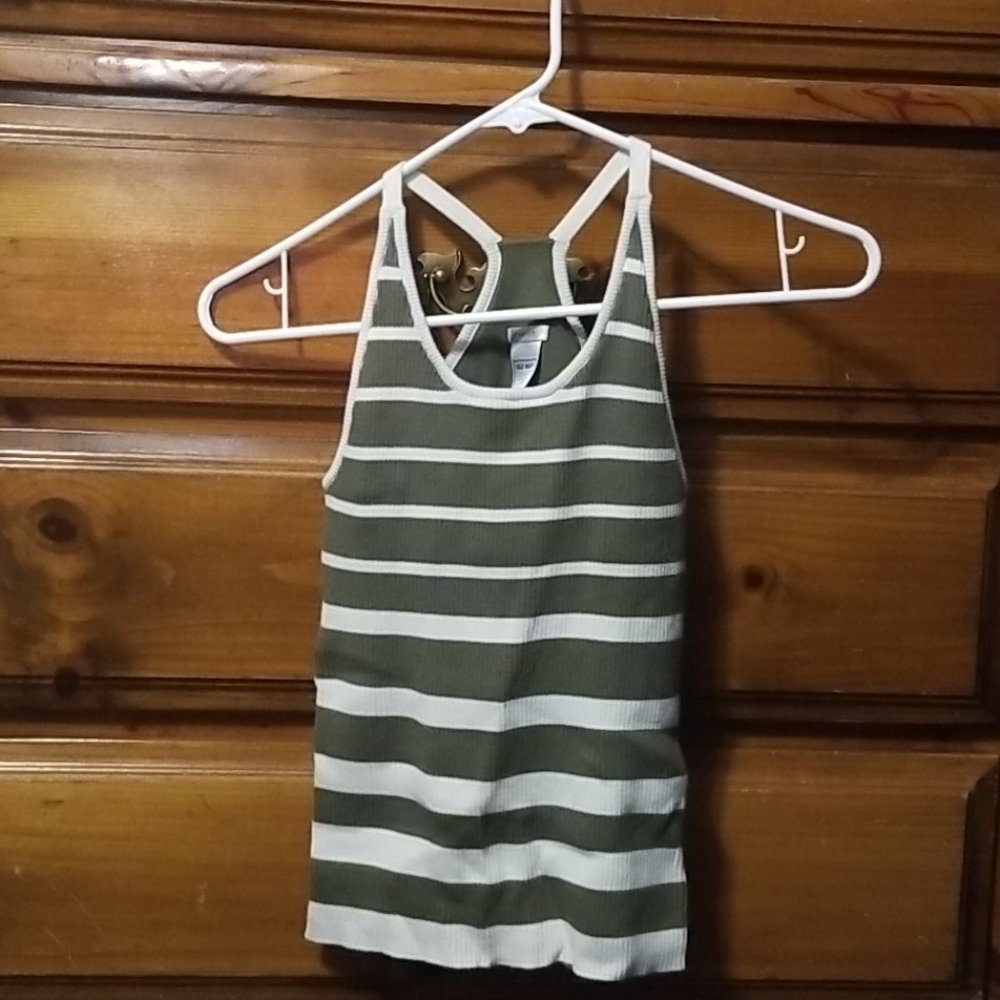 Old light "sweater"navy tank top with built in bra